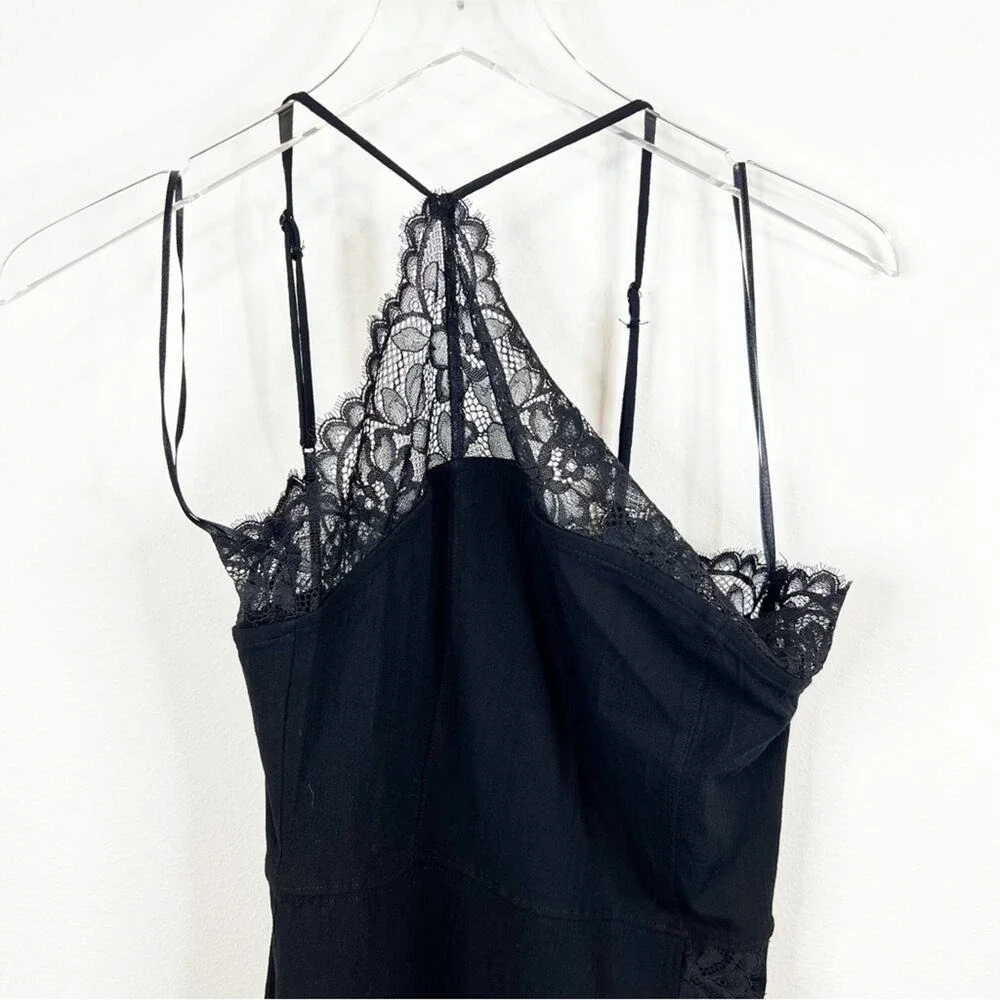NWT Free People Women Premonitions Lace Bodycon Mini Dress M Black
